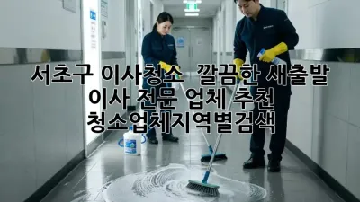 서초구 이사청소 ✨ 깔끔한 새출발, 이사 전문 업체 추천! #청소업체지역별검색